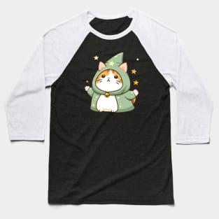 Cat Magician Kawaii Kitten Feline Magic Baseball T-Shirt